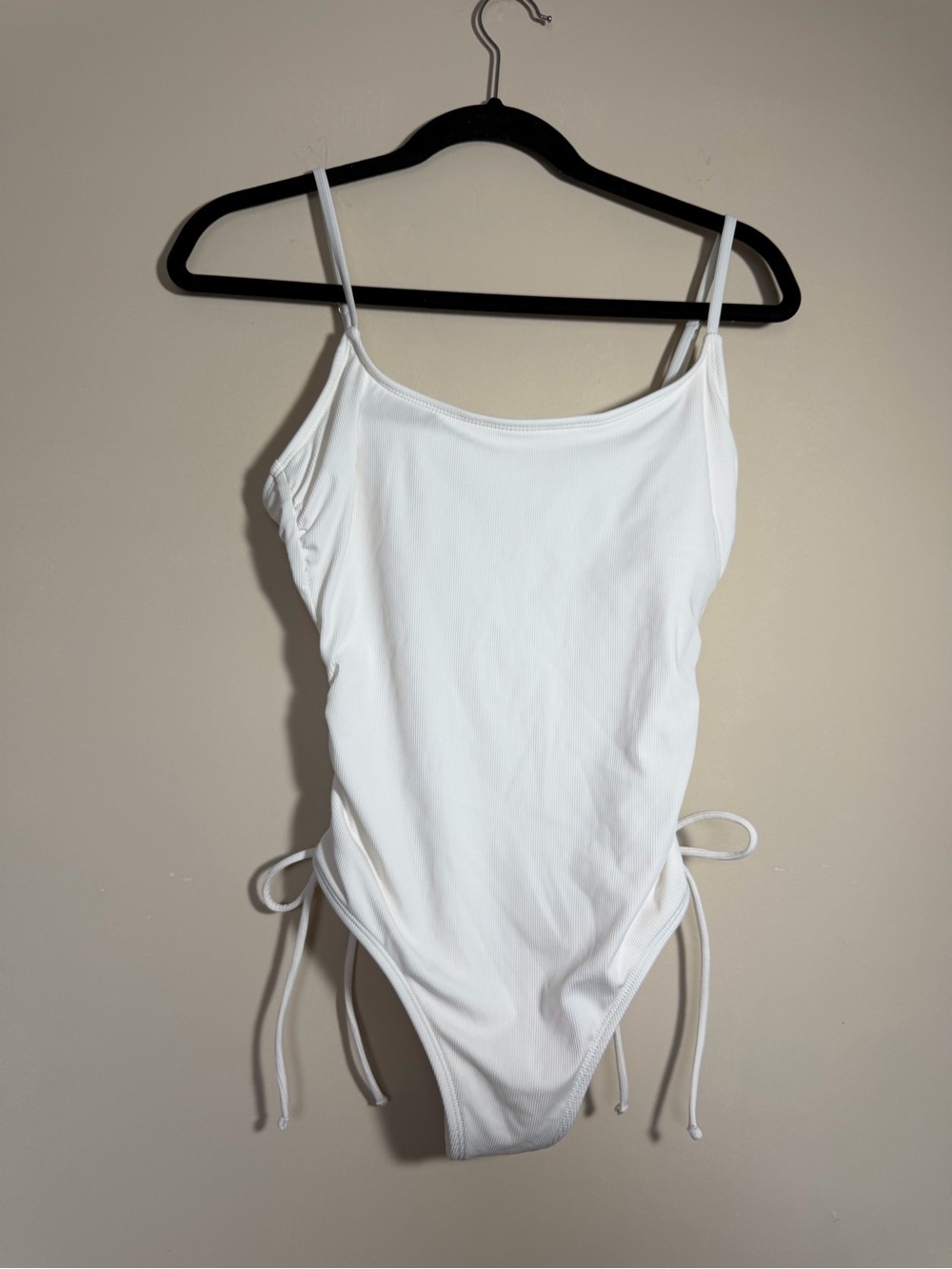 White One-Piece Swimsuit with Side Ties